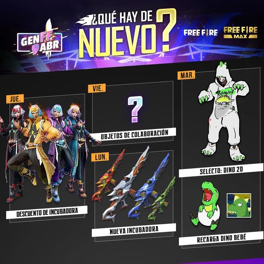 se filtro el evento goodbye incubator de free fire max fecha de inicio servidores y mas detalles